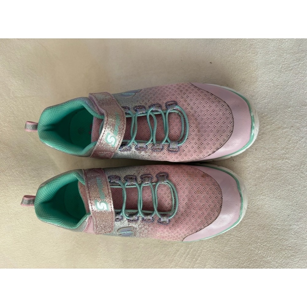 S Sport by Skechers‎ Girls Pink Silver Glitter Ombre Sneakers Size 3 093092936